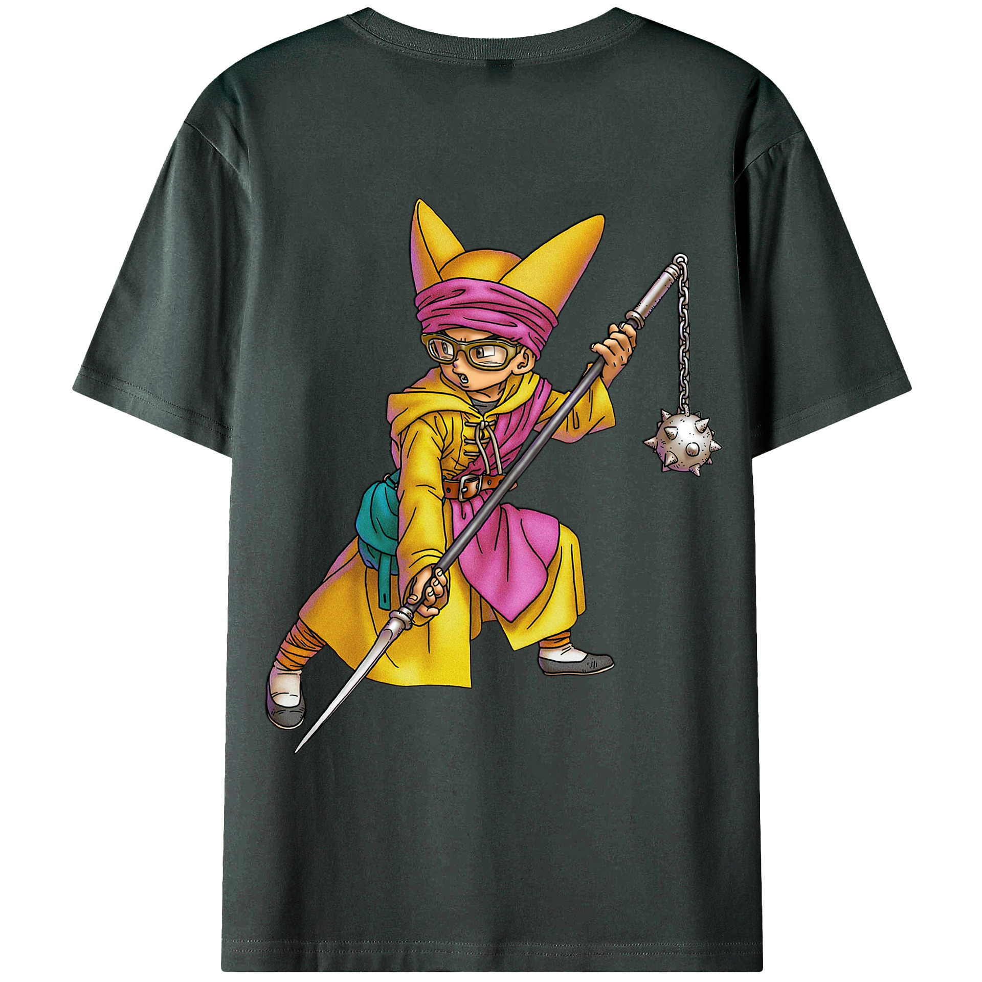 （画像用） ドラゴンクエスト Doragon Kuesuto Dragon Quest 綿100％ メンズ半袖Tシャツ（バックプリント） 通気性